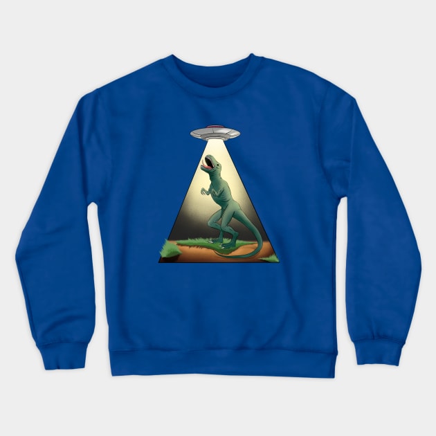 T-Rex Abduction Crewneck Sweatshirt by Justanos